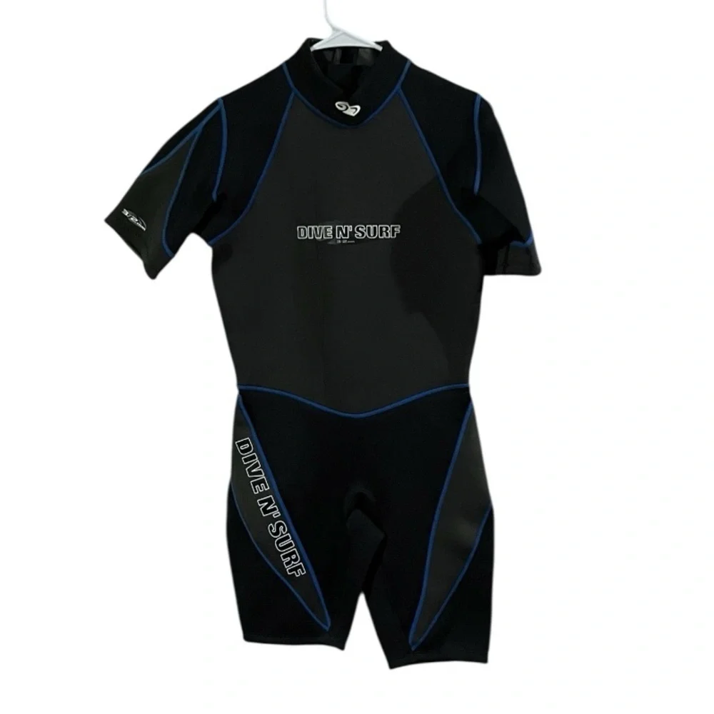 NWT Dive N Surf 3/2 MM Neoprene Skin Diving Suit Wetsuit Black & Gray Adult Sz L